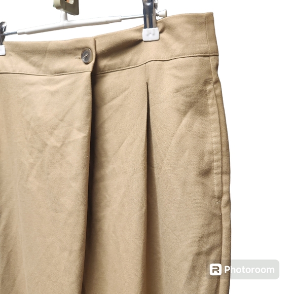 NWT ZARA Crossover Pleated Pants Sz. XL Khaki Asymmetrical - Picture 9 of 11